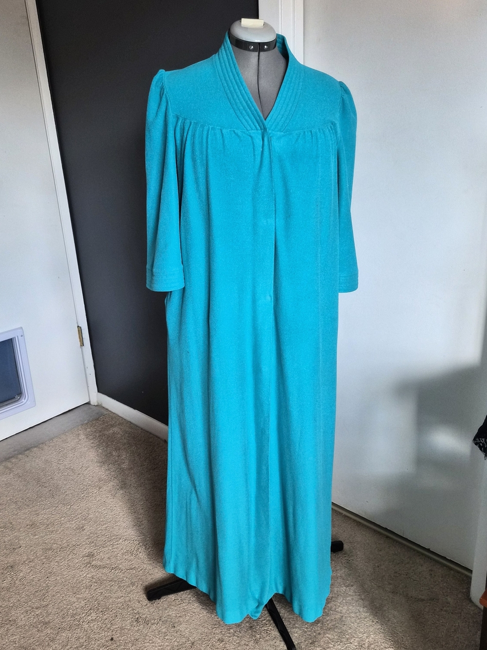 Vintage Vanity Fair Teal Robe / House Coat/ Caftan